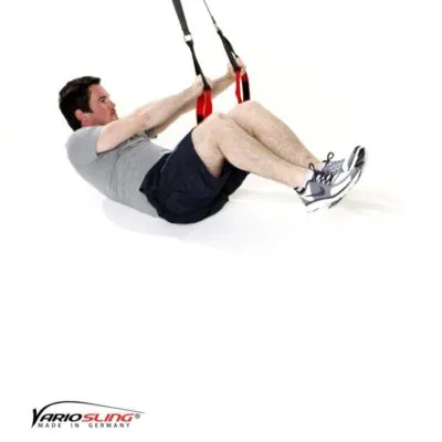 Sling-Trainer Bauchübung – Assisted Crunch Arme zur Seite mit Beine ranziehen