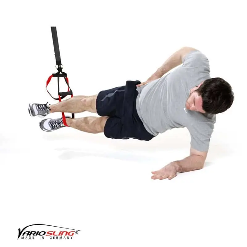 sling-trainer-bauchtraining-Sidestaby einbeinig, oberes Bein strecken-01