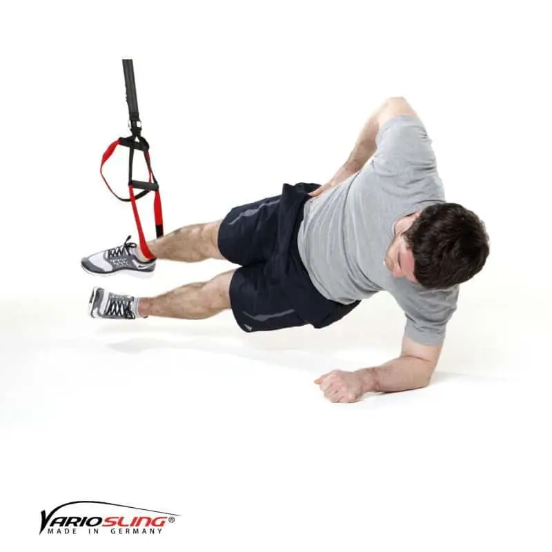 sling-trainer-bauchtraining-Sidestaby einbeinig, unteres Knie anziehen-01